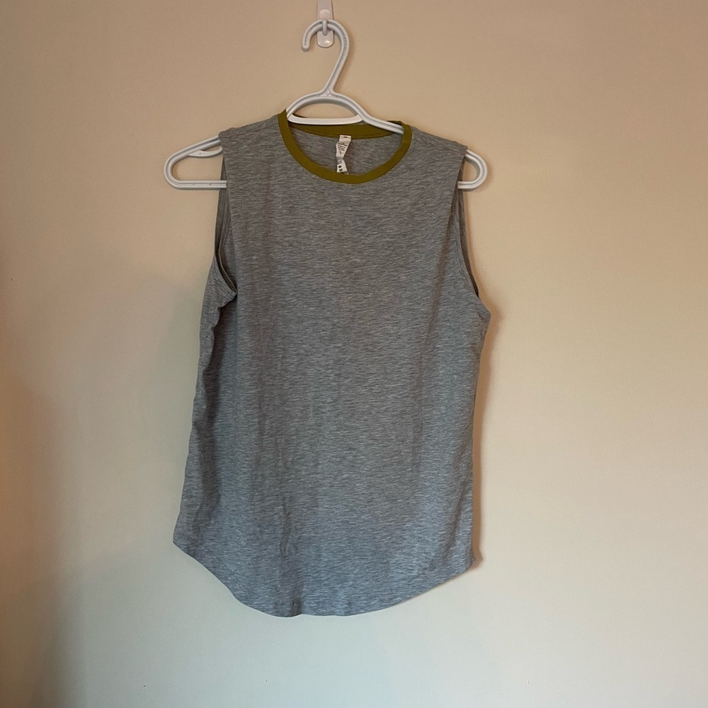 Lululemon Brunswick Muscle Tank Grey/Yellow Size 4 - Picture 2 of 6
